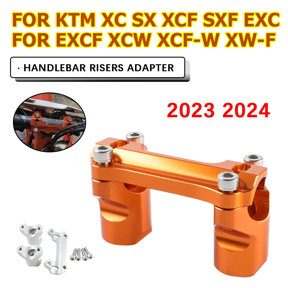 Motorcycle CNC Handlebar Riser Bar Clamp Mount For KTM EXC EXCF SX SXF XC XCF XCW XCF-W XW-F 125 150 200 250 300 350 450 2024