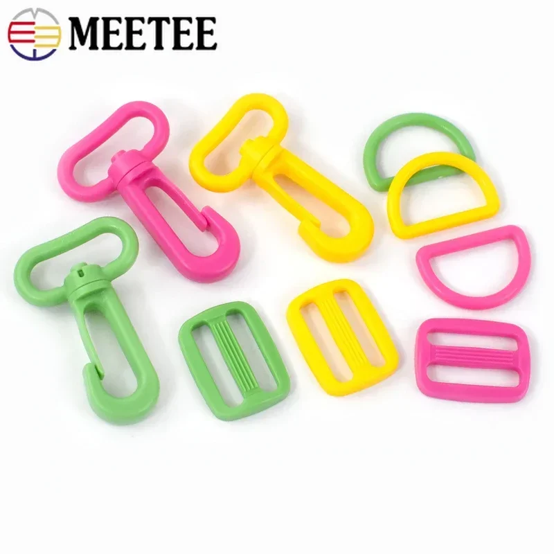 5/10Sets Strap Buckle for Backpack Bag Plastic Ring Lobster Clasp Tri-Glide Slider Adjuster Hooks Belt Connector DIY Accessories