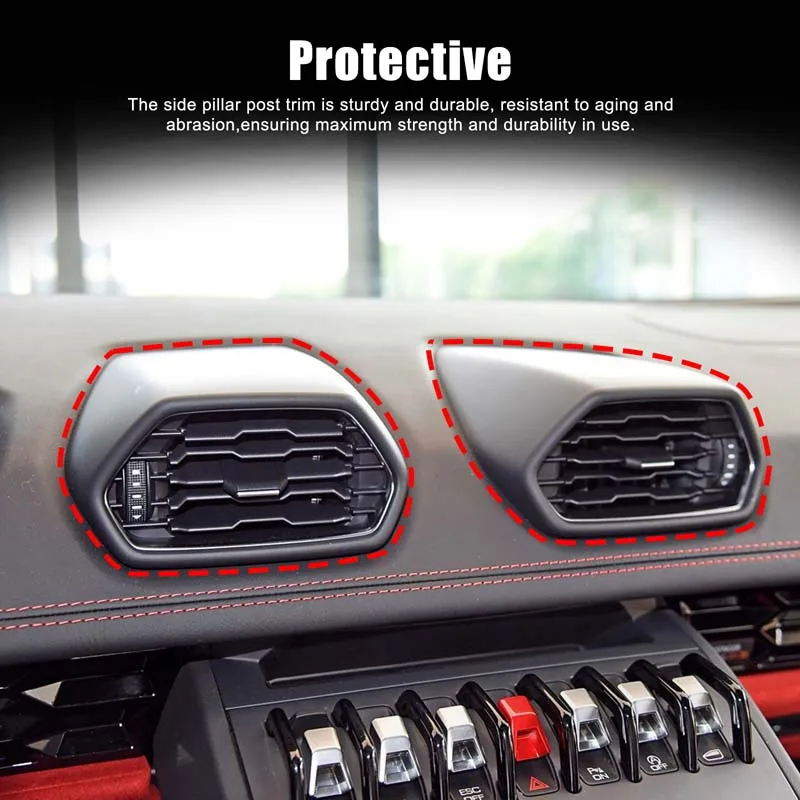 Center Dashboard Air Vent Panel Trim Car Dash AC Vent Bezel Cover Car Accessories For Lamborghini Huracan LP580 LB724 2014-2021 view 4