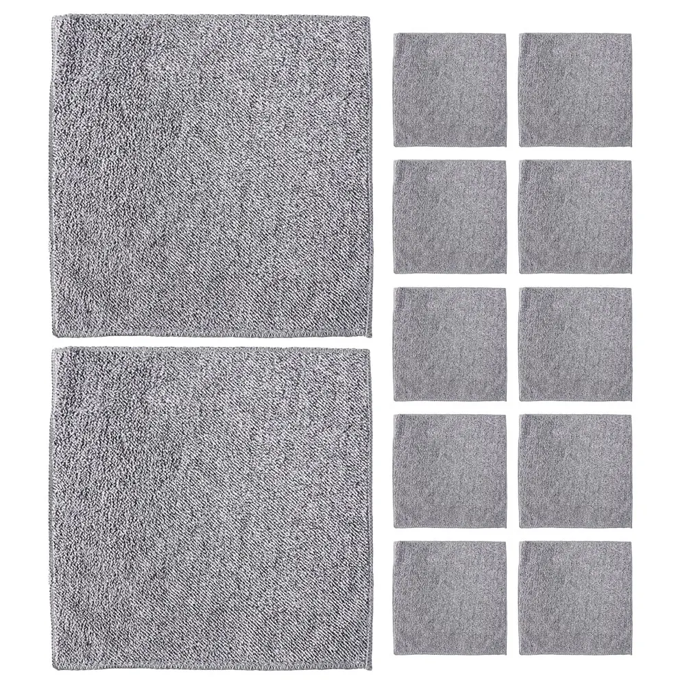 

12pcs Microfiber Dishwashing Cloth Oil Removing Scrub Towel Non-Shedding Non-Scratch Kitchen Scrubbers For Dishes Reusable Pan