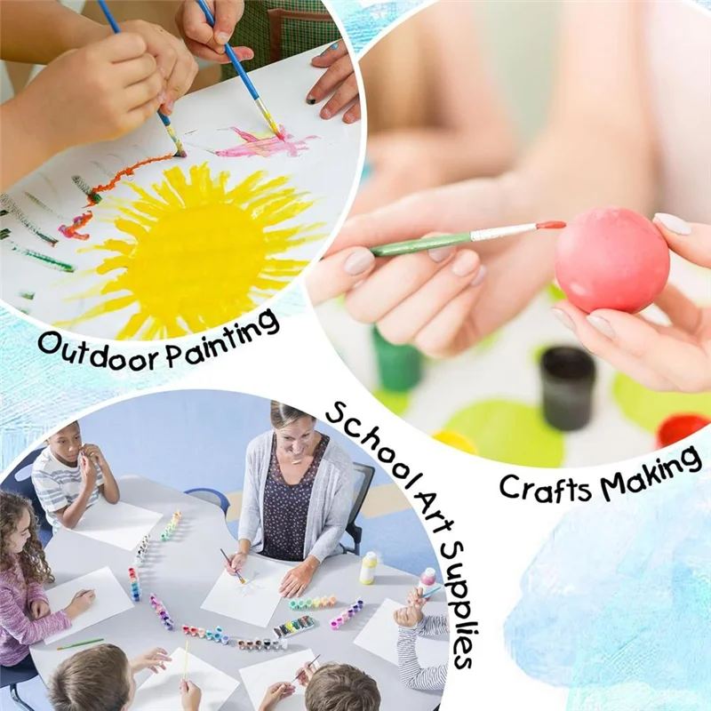 Superior Paint Pot With Lid & Paint Brushes,Empty Paint Containers With Lids, For Kids Classrooms Schools Art