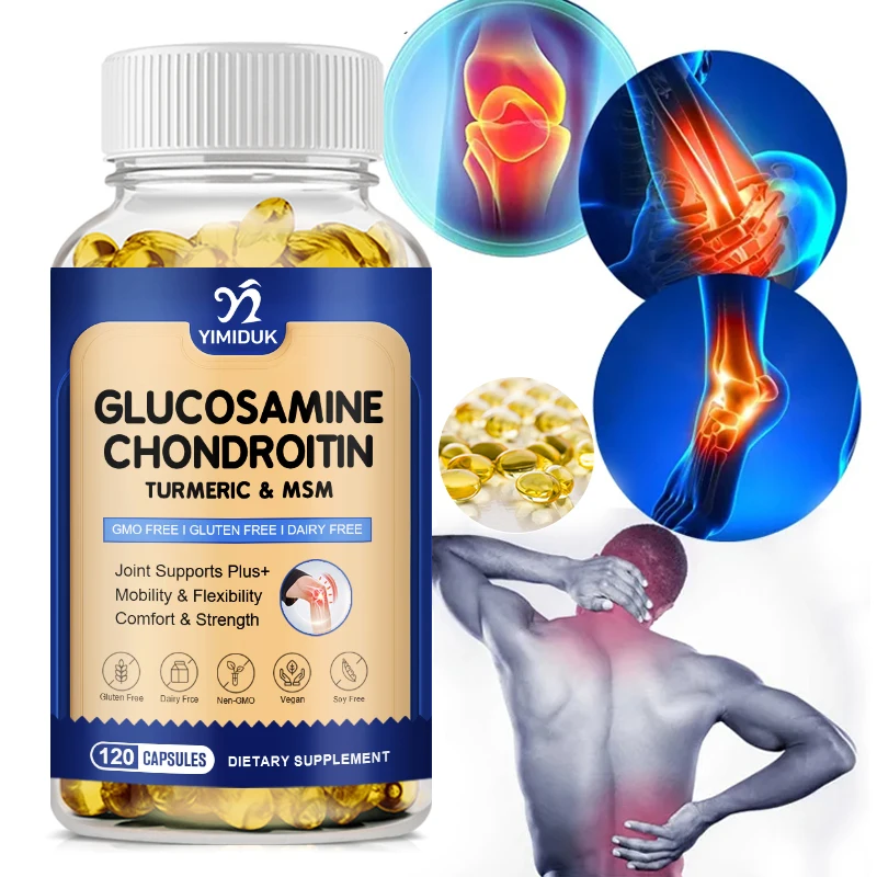 Glucosamine Chondroitin Supplement, for Improves Flexibility, Reduces Discomfort & Promotes Movement, Men & Women, Vegan