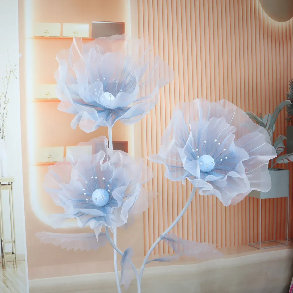 Ensemble de fleurs artificielles en fil de pavot angiinjing, décoration de toile de fond de fête de mariage à la maison, couronne Flore, fournitures de décoration de chemin