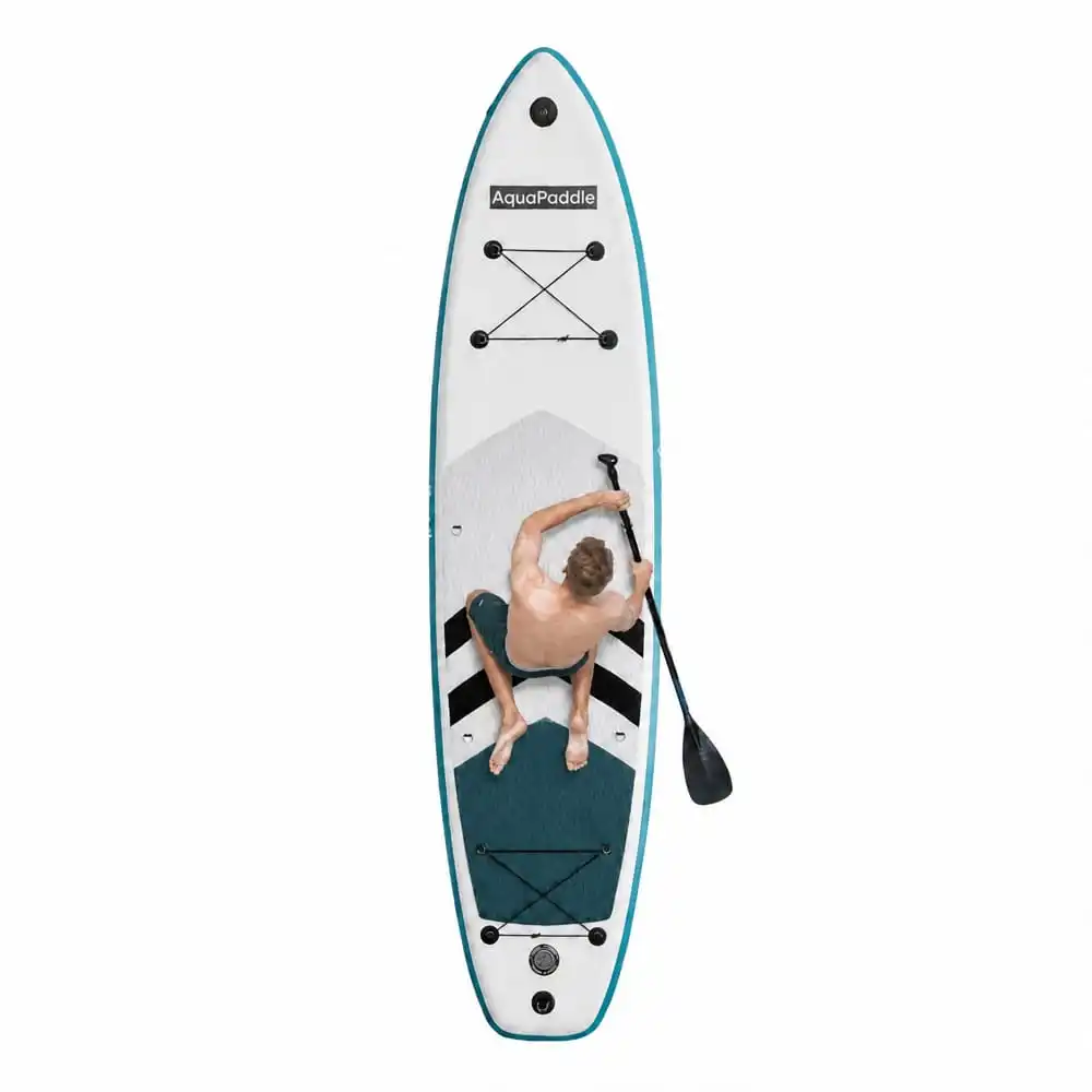 Inflatable SUP Board, Drop Stitch PVC Surfboard, Non-Slip EVA Deck, with Paddle Pump Backpack, for Lake Ocean River Water Sports