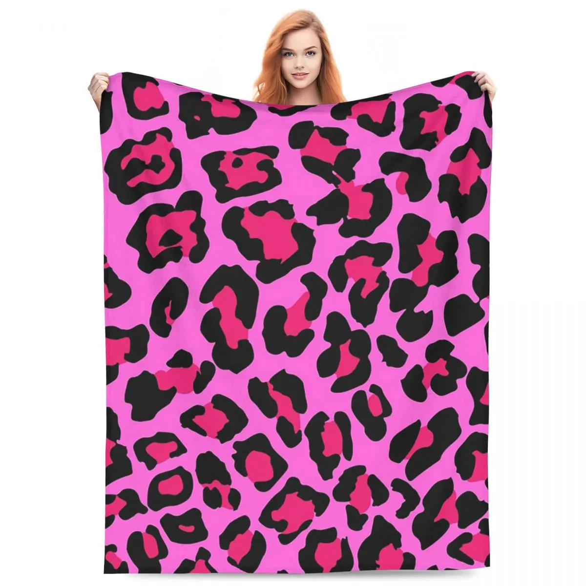 

Pink Leopard Blanket Fleece Sofa Throw Blanket Lightweight Throw Blankets for Home Bedroom Travel Throws Bedspread Quilt