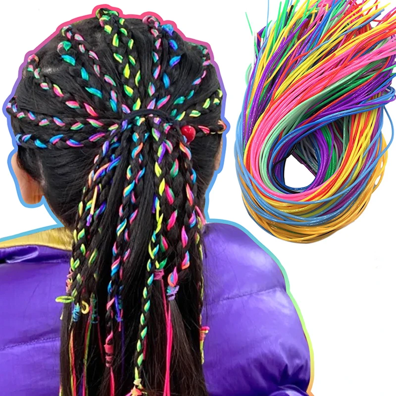 20Pcs Colorful Hair braids Ropes strands for african braid Dreadlocks Girls DIY Ponytail braiding Women Styling Hair Accessories