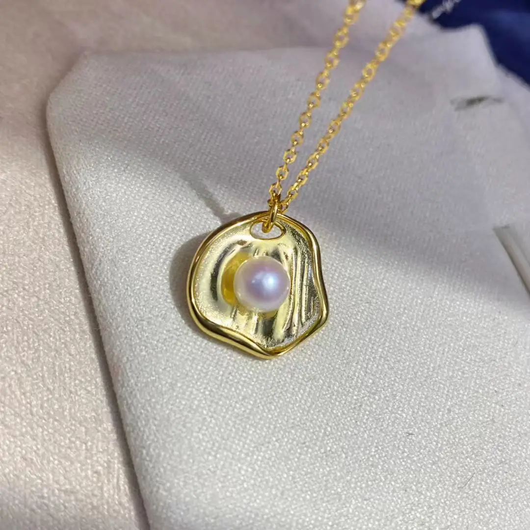 

Wholesale S925 Sterling Silver Pendant Mount Base Mountings Findings Parts Fittings Accessories for 5-6mm Pearls 5pcs/lot