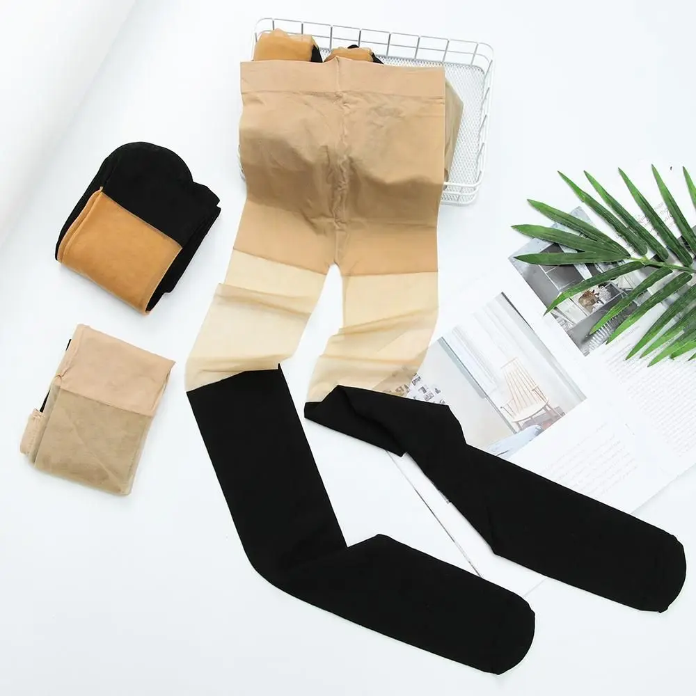 Women Sexy Knee Stockings Spring Autumn Style Tights Black Twisted Pantyhose Fake High Knee Tights Female Warm Cute Socks