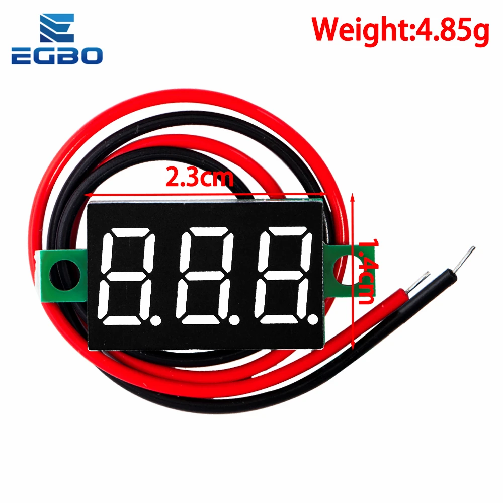 1 Stuks 0.36 Inch 0.36 "Digitale Voltmeter Rood Groen Blauw Dc 0V-100V Drie Lijnen 3 Cijfers Spanningspaneel Meter Display Led Kleur