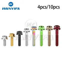 Wanyifa Titanium Bolt M6x10~35mm Flange Hex Head M6 Titanium Screw for Motorcycle Retrofit 4/10pcs