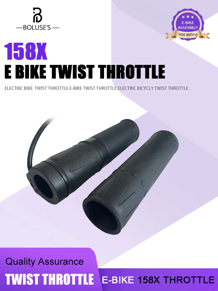 AliExpress BOLUSE WUXING 158X Twist Throttle Electric Bike Full Twist Throttle Right Handle Throttle 24V36V48V60V72V SM/Waterproof plug Connector