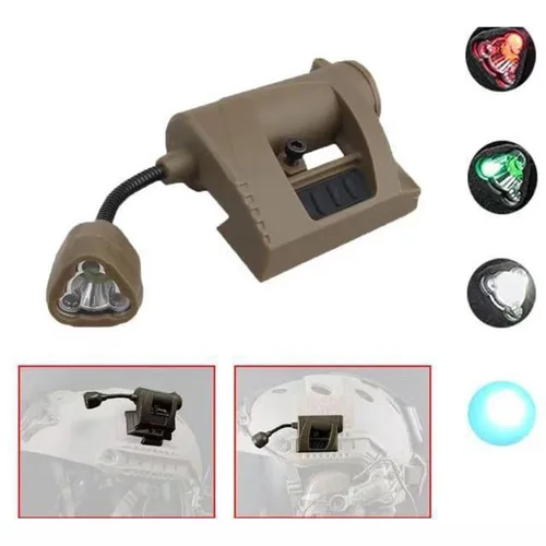 Imagen 2 del producto Linterna Led táctica de cuatro modos, luz Led para casco con carga Mpls, iluminación nocturna para exteriores, luz láser militar para caza y pesca