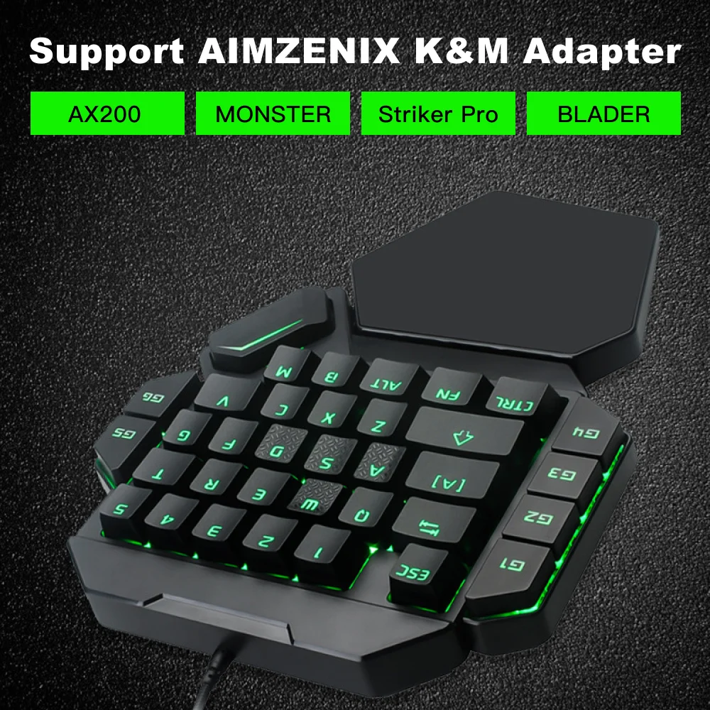 Aimzenix-片手ゲームキーボード,Aimzenixコンバーター,k & mアダプター
