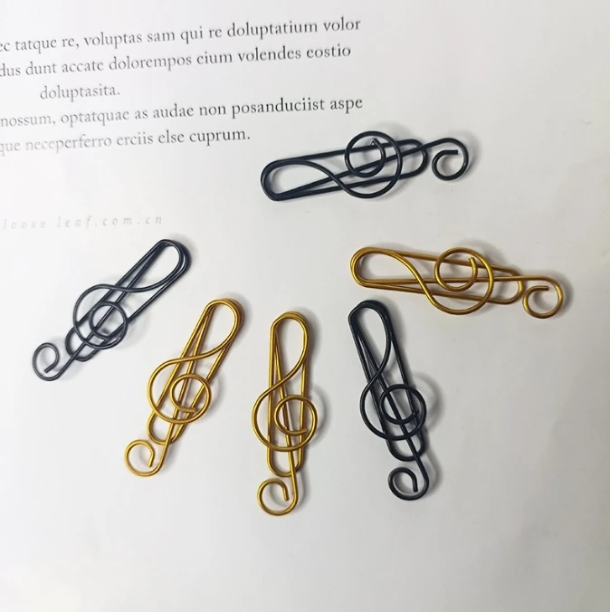 20Pcs Creative Music Paper Clips Musical Notes Paper Clip Holder Clamps Bookmark Office School Stationary Students Gift