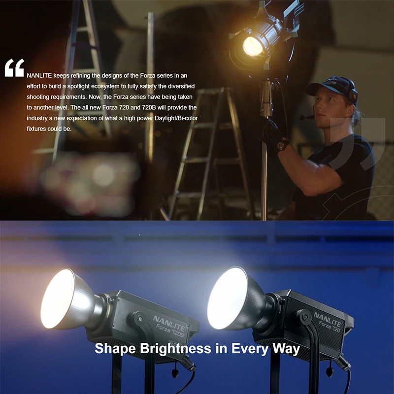 Nanlite Forza 720/720b Professional Fill light Photography Light  for Filming Live Streaming and Video and Studio Photography