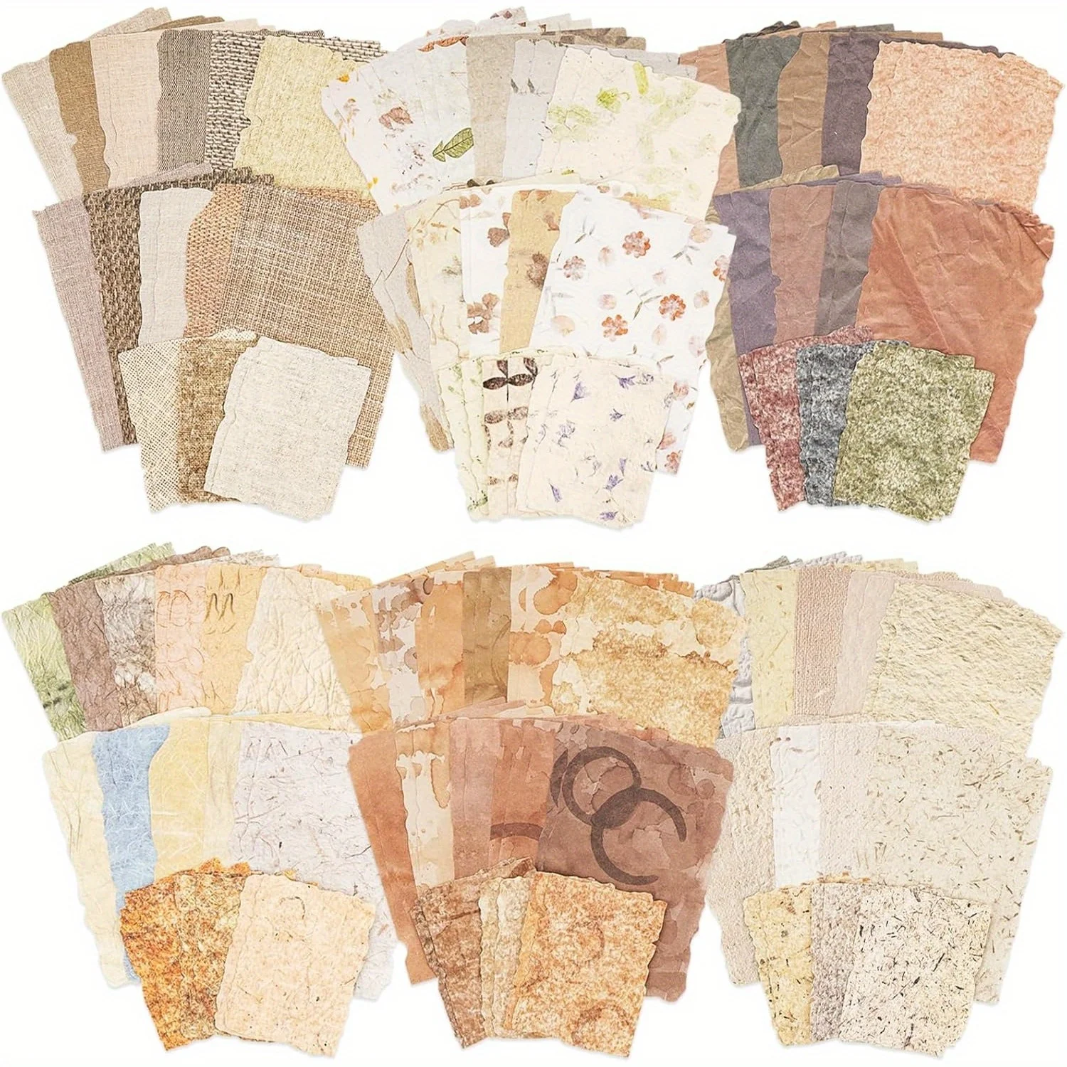 

168 Sheets Scrapbook Paper and Embossed Textured Assorted Set - 6 Pack Mixed Special Paper for Scrapbooking Planner Junk Collage