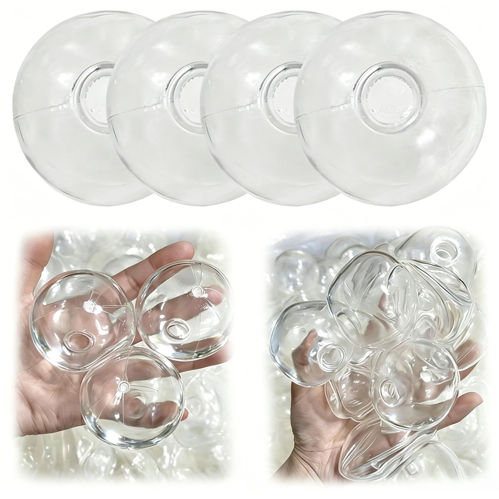 Transparent TPR Empty Squeeze Ball Shell Casting Mold, 6CM Round  Durable Elastic DIY Tool for Rising Decompression Squishy Toy