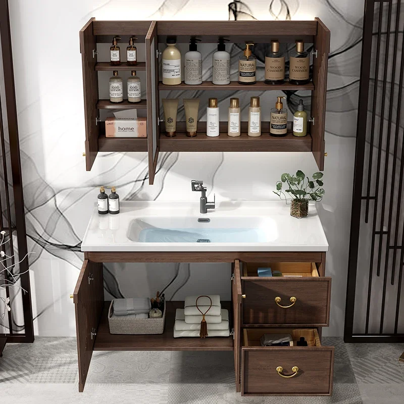 Luxury Simple Bathroom Cabinets Vanity Mirror Locker Home Furniture Wash Basin Bathroom Cabinets Sanitation Miroir De Salle