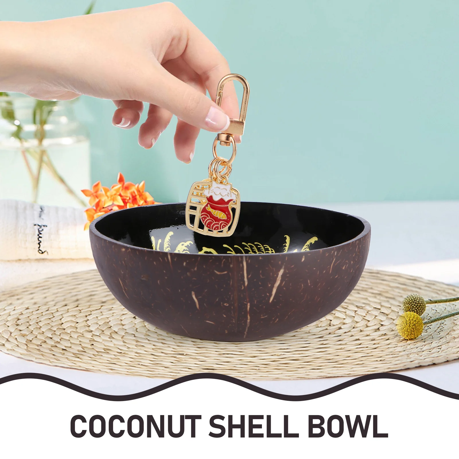 

Coconut Shell Bowl Natural Candy Container Nuts Holder Decorative Coconut Storage Bowl Creative House Decoration Bowls