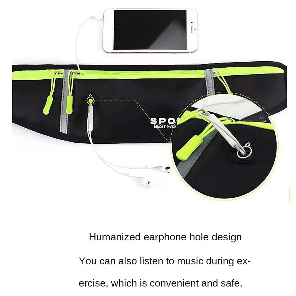 حقيبة خصر للجري من النايلون، حزام ركض، حقيبة ركض ماراثون مقاومة للاهتراء مع شريط عاكس للهاتف، حزام رياضي للرجال والنساء