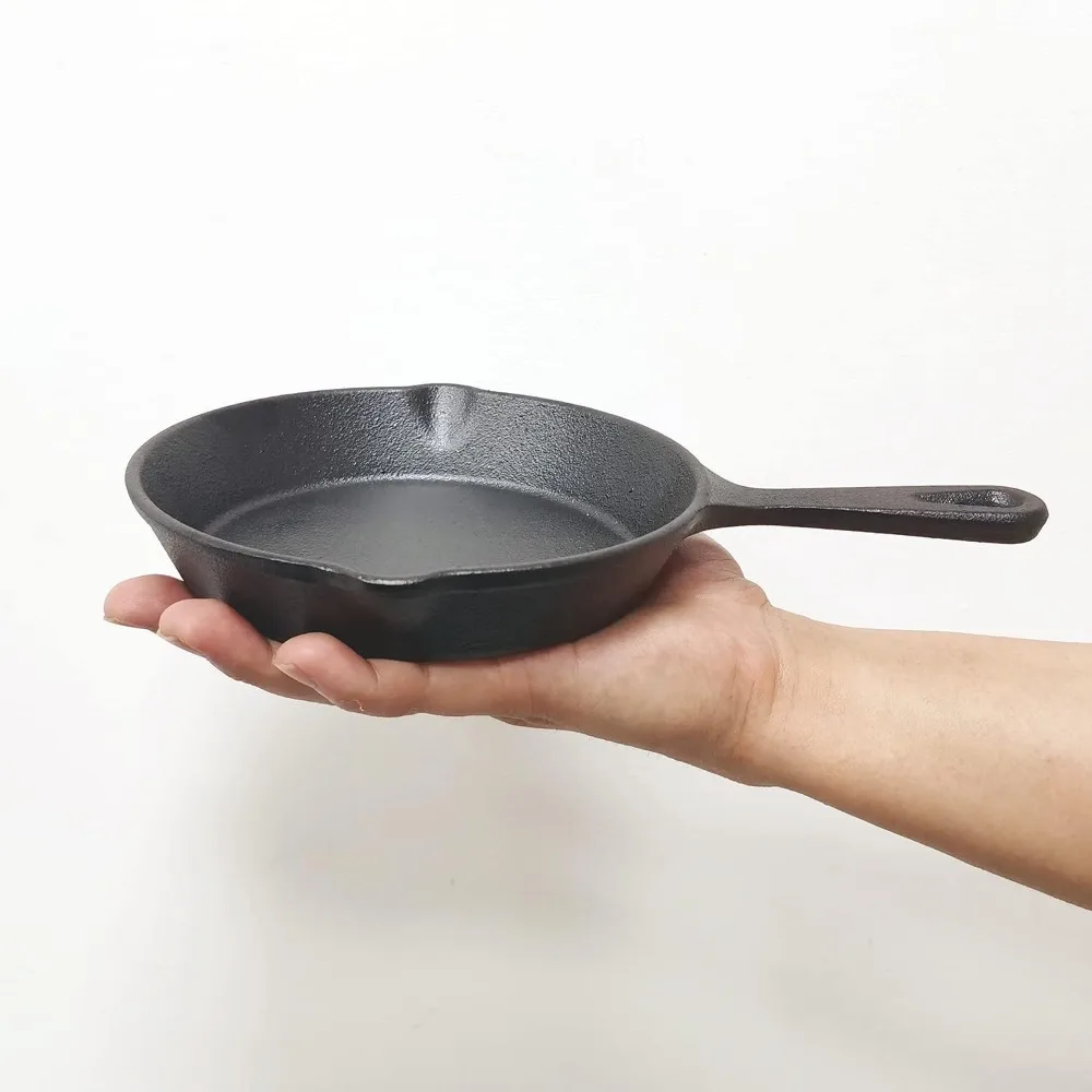 6-Zoll-Bratpfanne aus Gusseisen mit hitzebeständigem Griff – vorgewürztes Kochgeschirr zum Braten, Braten und Kochen