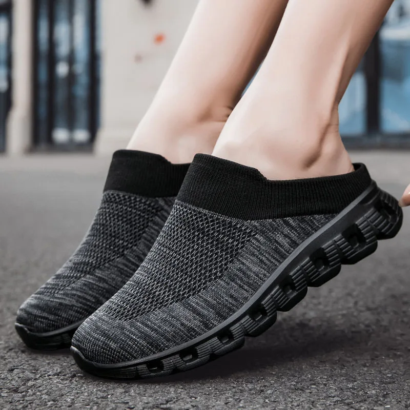 Unisex Sneakers Women Men Walking Shoes Neutral Mules Breathable Knitted Fabrics Soft Slip-on Casual Shoes Couple Sports Shoes