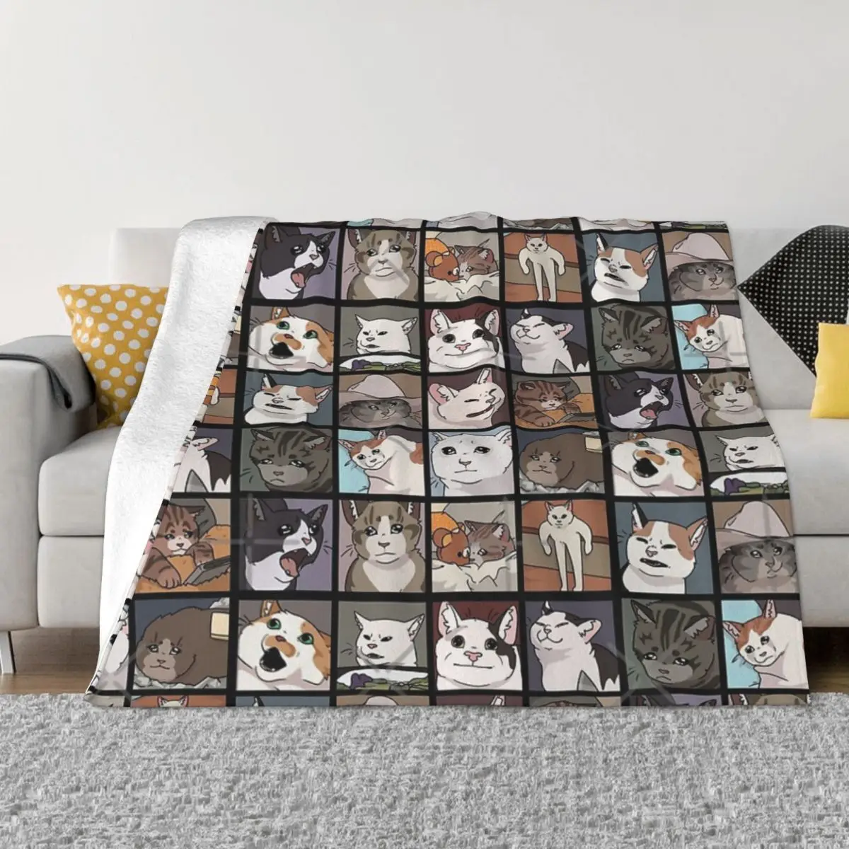 Meme Cats 20 Home Bedroom Couple Blankets Winter Warm Blanket Throw Blanket