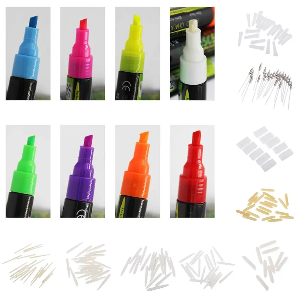 Replacement Nibs for Painting Pen Fiber Dual End Style Long Nib Marker Tips Art Craft Supplies for Fine and Bold Lines