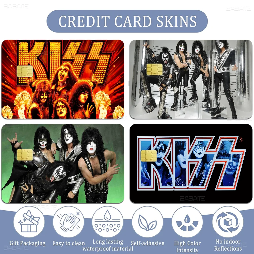Rock Band Kiss Landscape Screen Anmie Sticker Film Skin Cover For Credit Card Debit Bank Card Front view 3