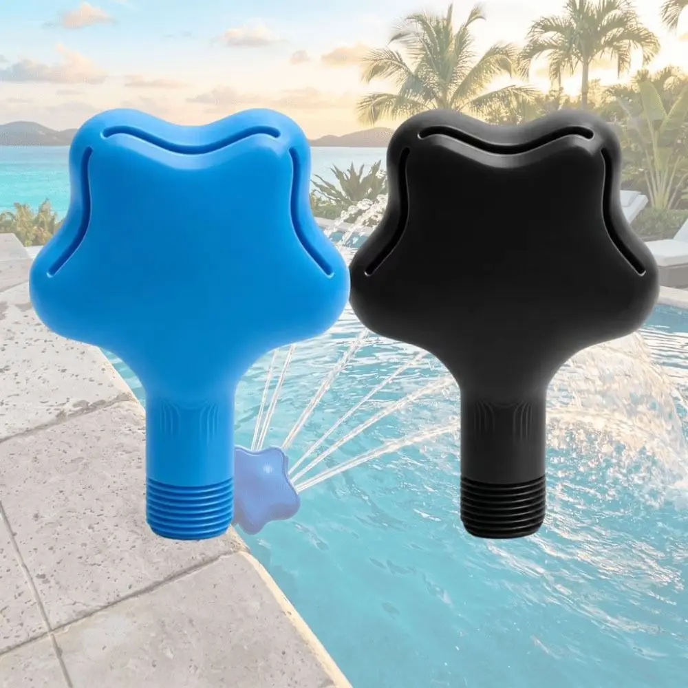 Star-shaped Pool Fountain 3/4 Inch Threaded Solid Lightweight Plastic Sprinkler Nozzle Multi-angle Flowing Universal Fit