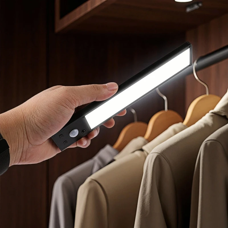 

20/30 см светодиодный датчик движения, ночная беспроводная лампа Type-C, зарядная стена под шкафом, спальня, кухня, шкаф, литиевая батарея