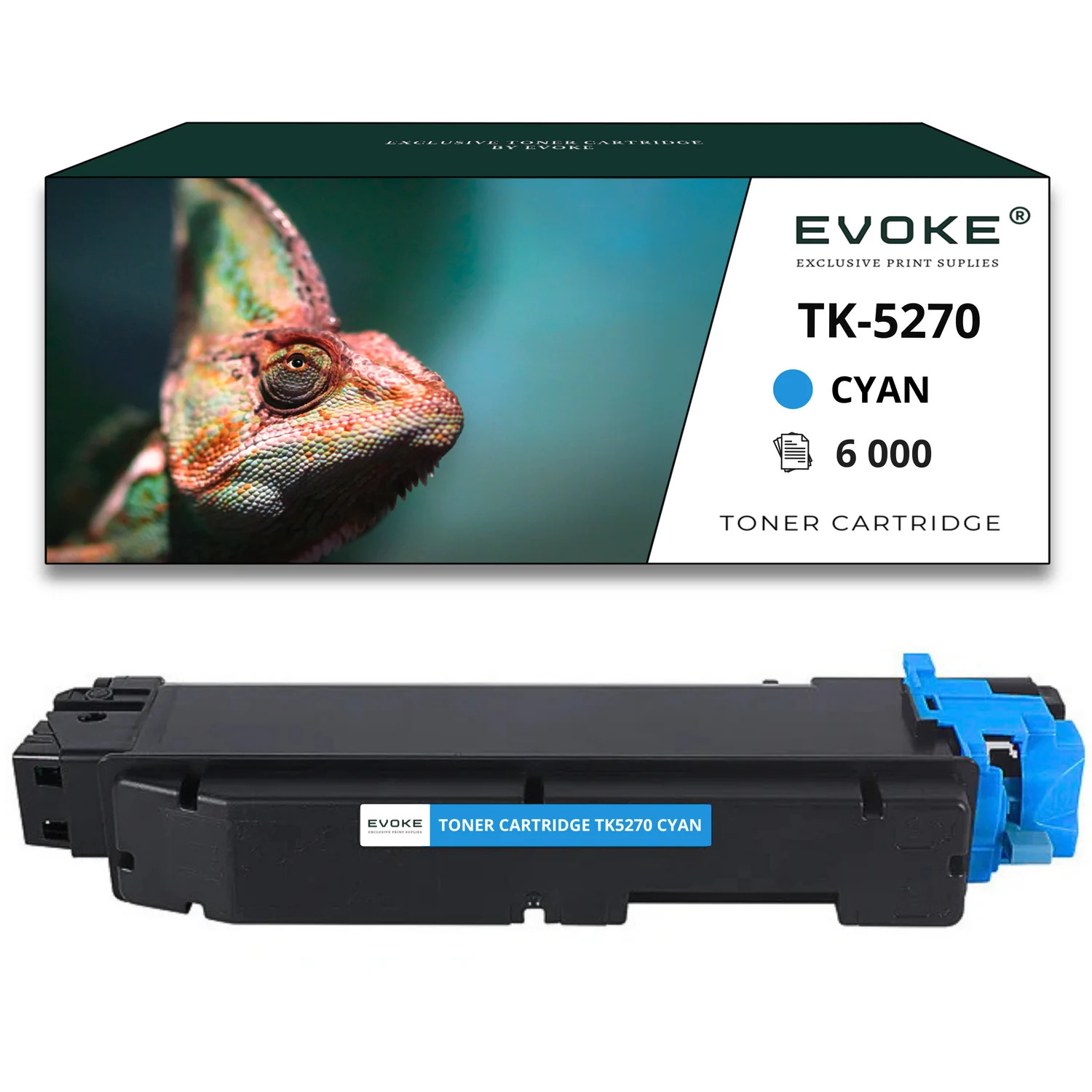 Evoke compatibele toner voor Kyocera Tk-5270C Tk5270C Tk-5270 Tk5270 cyaan 6000 pagina's Ecosys M6230 M6230Cidn M6230Cidnt M6630 M6630Cidn P6230 P6230Cdn