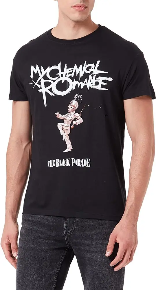 My Chemical Romance T Shirt The Black Parade Cover Band Logo Official Mens Black  Unisex T-shirts for Men Women Summer  vintage