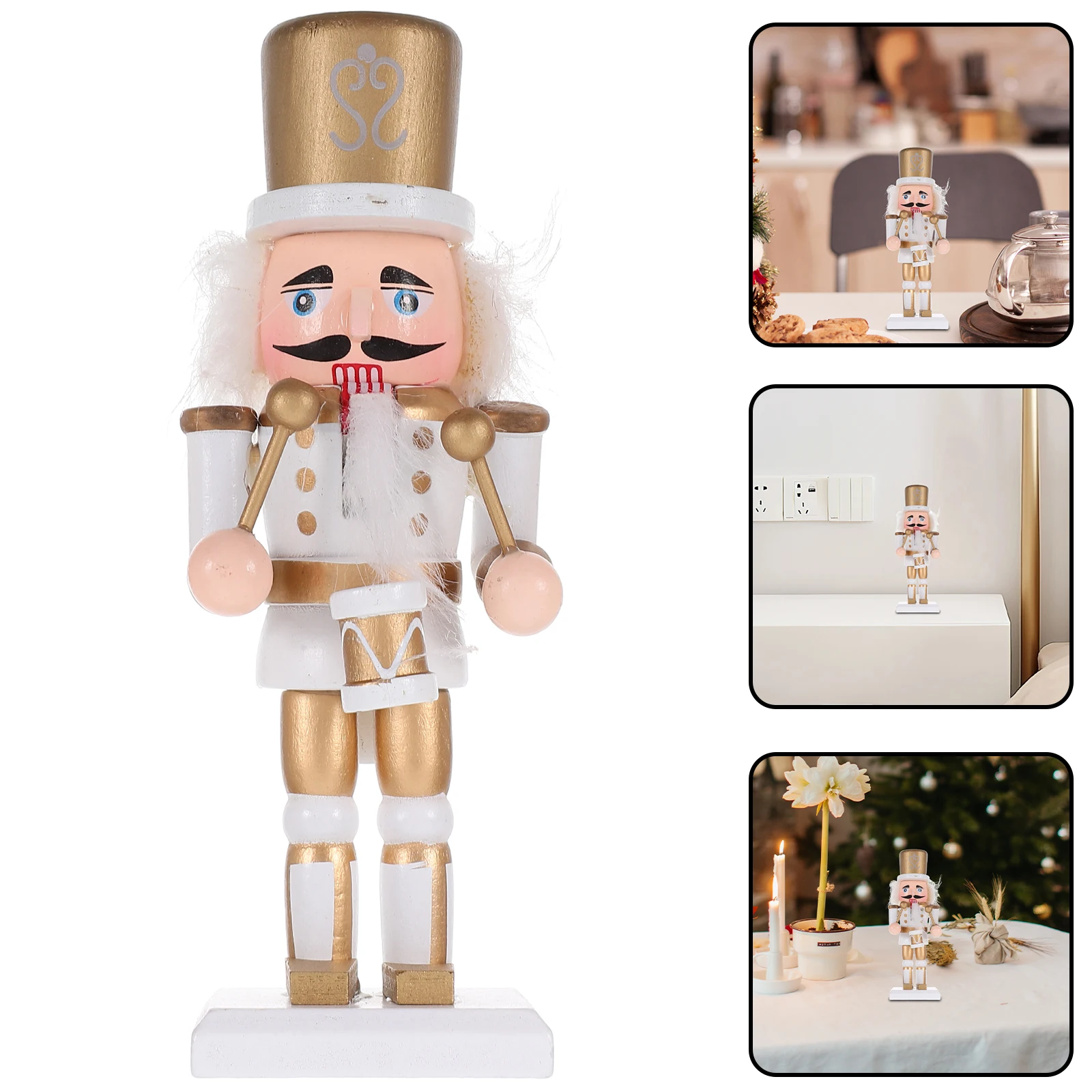 

3pcs Christmas Wooden Desktop Decoration Traditional Soldiers Holiday Home Festive Ornament Nutcracker Soldier Christmas