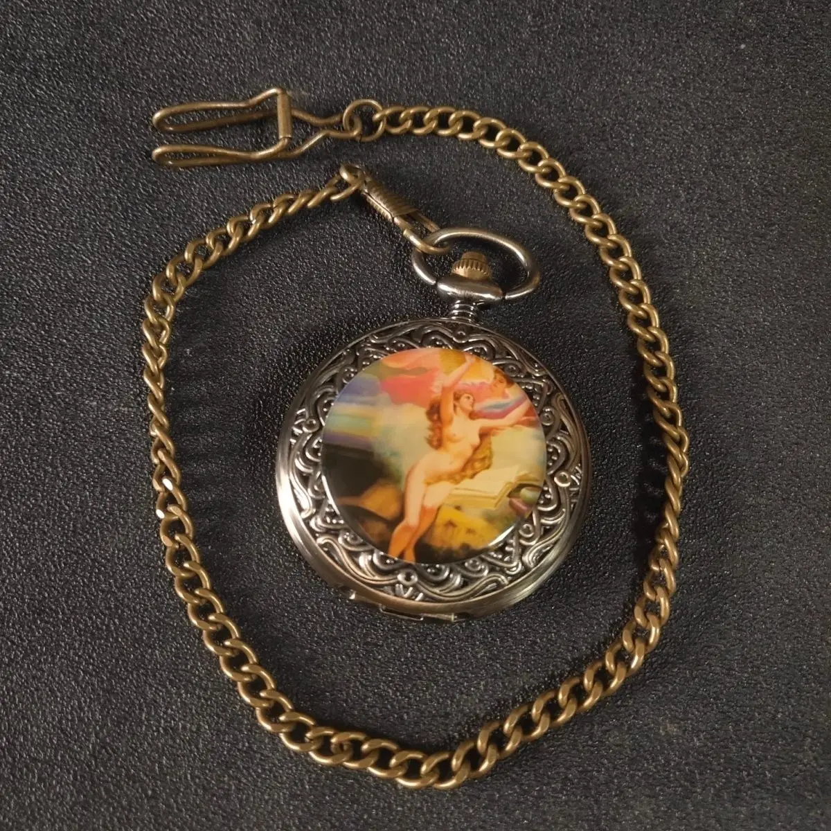 

Collectibles Pure copper cloisonne pocket watch workmanship fine specifications 7X5 cm weight 71 grams old-fashioned digital cla