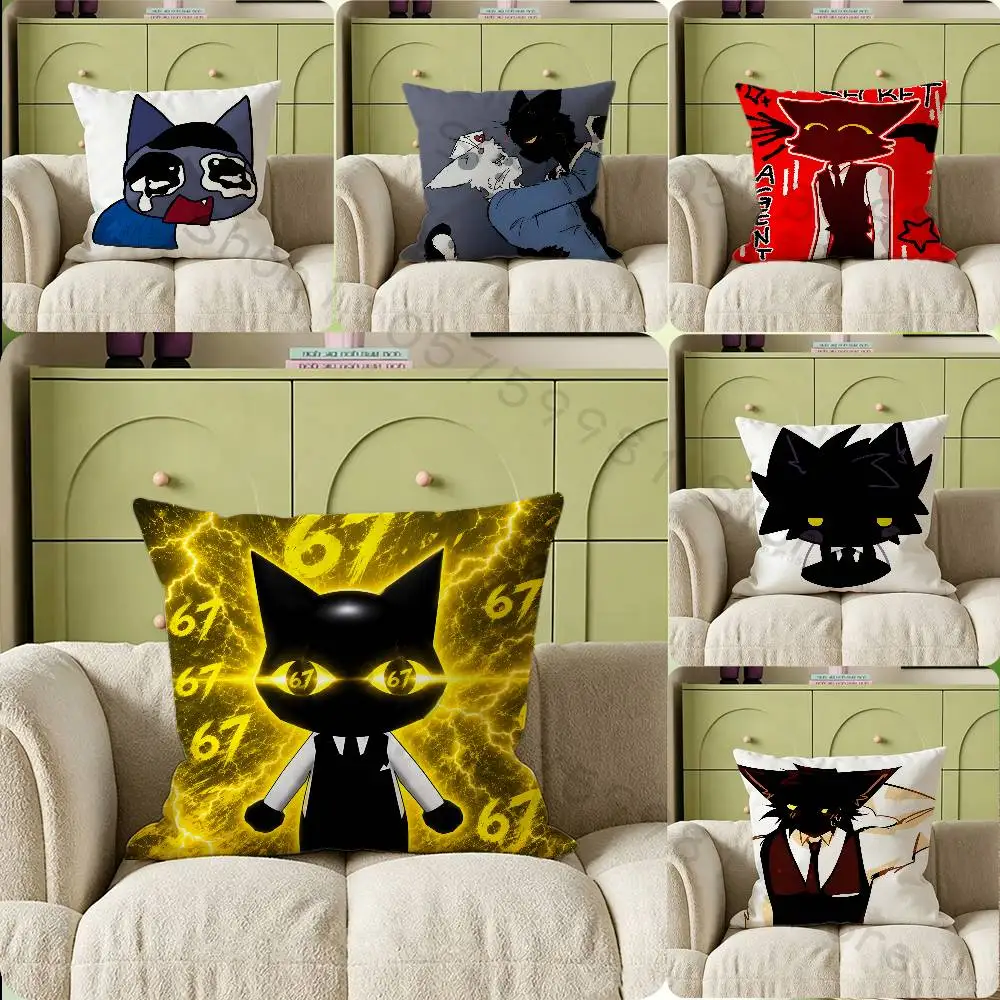S-Secret Agent Head Nurse Anomaly Print Throw Pillow Cover Square Cushion Case for Living Room Bedroom Decor