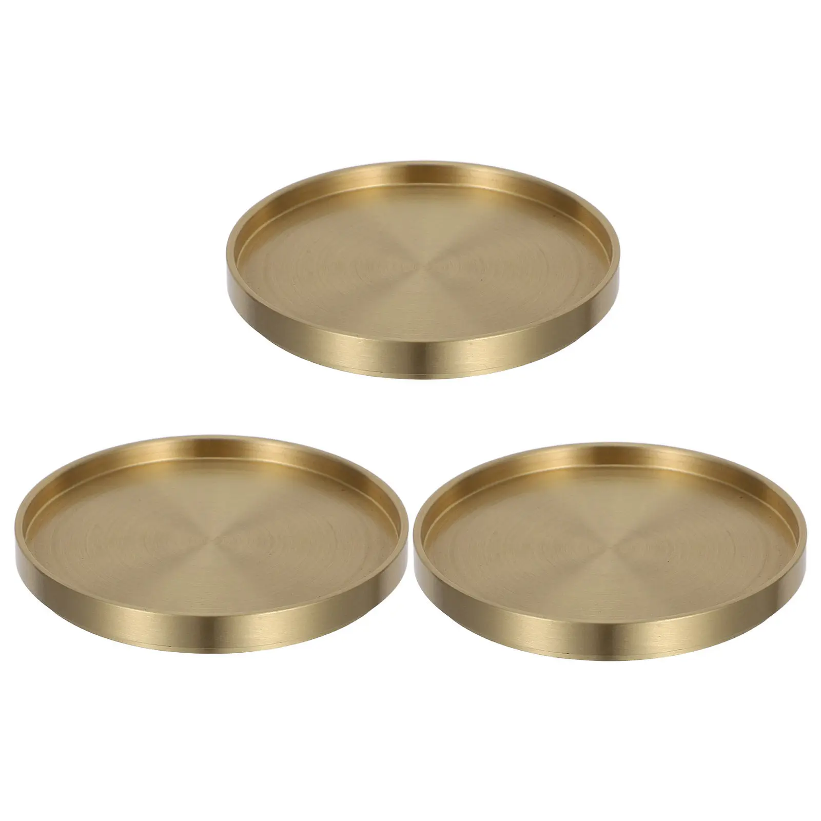 

3pcs Tea Coaster Brass Cup Mat Heat Insulation Pad For Home Office Hotel Drink Spill Protection Round Mug Coaster Table