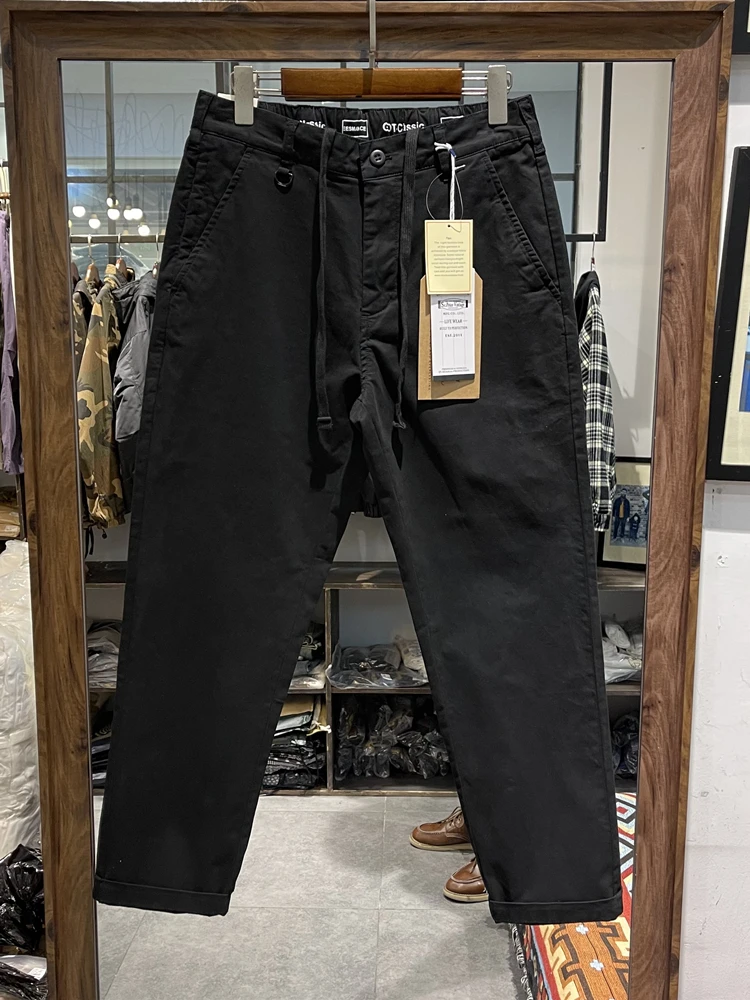 Amekaji Style Men's Casual-Office Tapered Pants - Elastic Waist Drawstring | Workwear Chinos for Daily Commute American Vintage