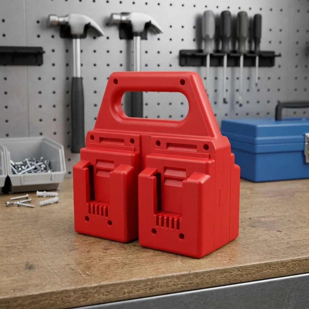 Red ABS For battery Storage Bracket for 18V Lithium Batteries Compatible with For WA3530 WA3551 WA3553 WA3572 4PIN Models