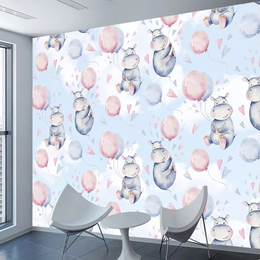 

Самоклеящиеся лесные обои, настенная панель, домашний декор, панель для гостиной, сафари в джунглях, воздушный шар с изображением животных, небо, детская фреска для спальни