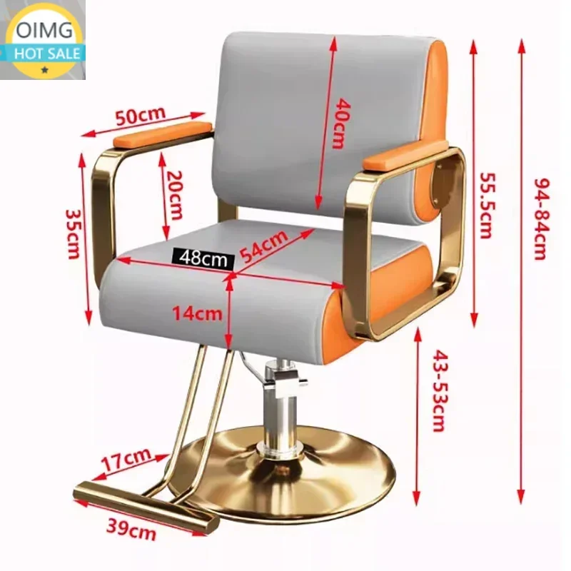 Luxury Barbershop Barber Chair Personalized Gold Swivel Designed Barber Chair Beauty Salon Cadeira De Barbeiro Furniture