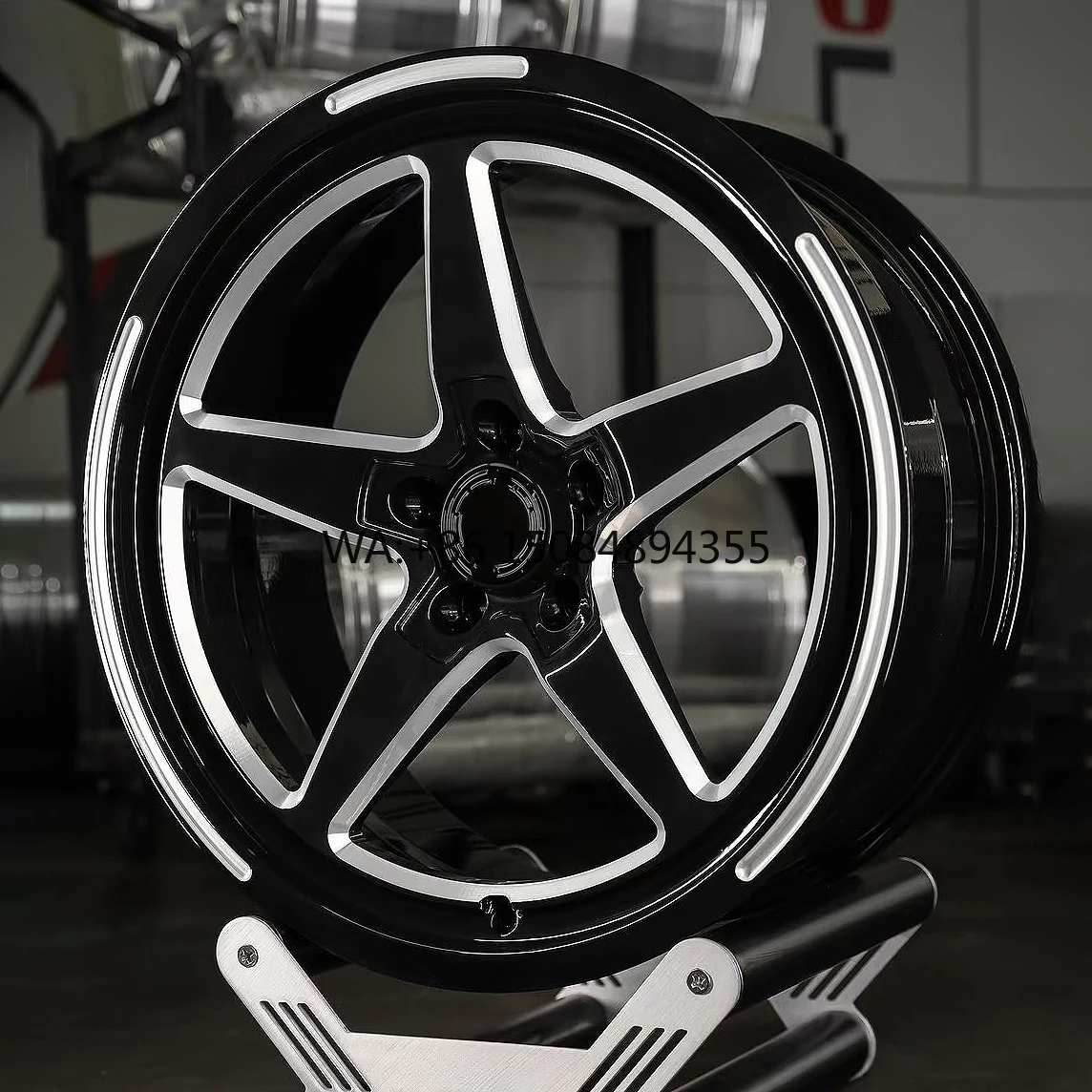 

Monoblock Forged Street Racing Wheels 17-22 Inch Darkhorse Black Five Spoke Drag Pack Race Hub Rims
