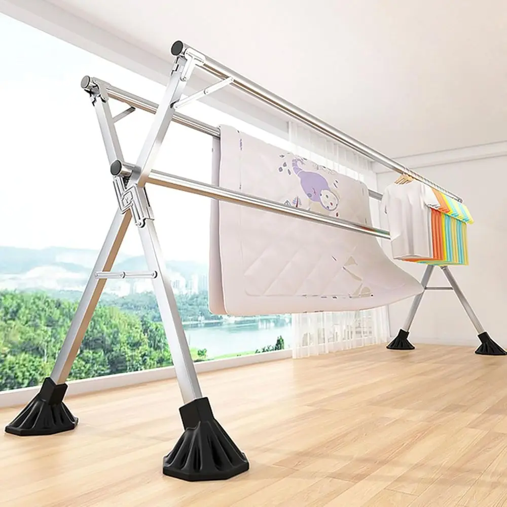 

Sturdy Adjustable Stainless Steel Clothes Drying Rack - 7.87ft Indoor/Outdoor, 2.4m Length, Enhanced Stability