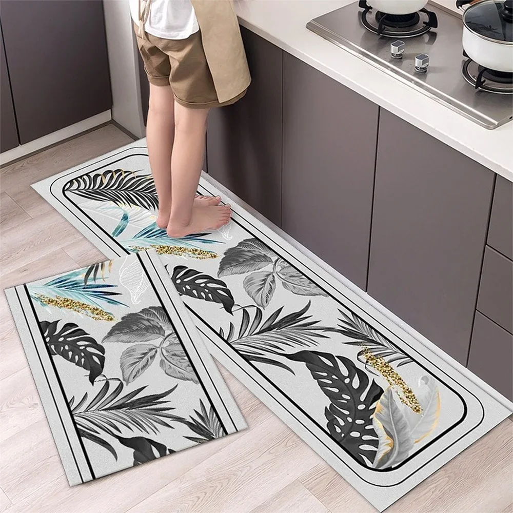 Modern Cabinet Oilproof Kitchen Mat Home Refrigerator Floormat Bathroom Doormat Bathe Bathtub Anti-Slip Rugs Carpet Living Room