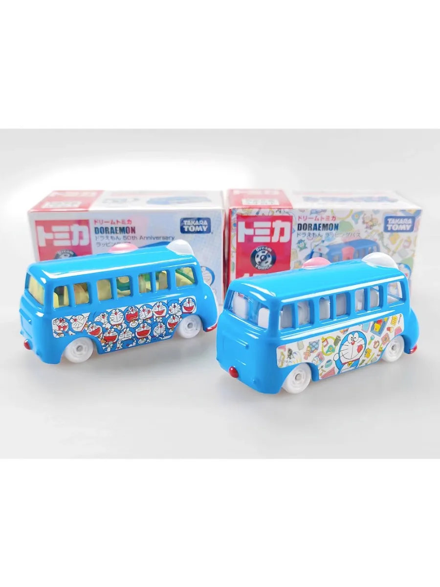 Takara Tomy Tomica Doraemon Jingle Cat Bus 50th Anniversary Edition Alloy Model, for Children's Halloween Christmas Gift