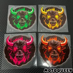 Motorbike Motorcycle Fairing Helmet Body Engin Tank Pad Decoration Ox Bull flame Rider Decals Stickers Car Styling Rocker Biker