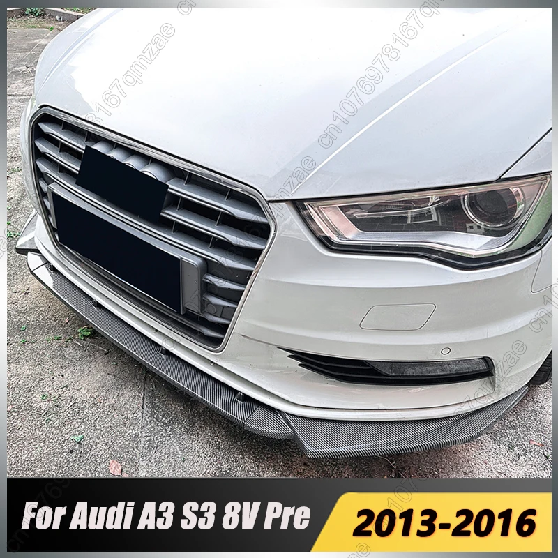 

Car Front Bumper Splitter Lip Diffuser Body Kit Spoiler Guard Fit For Audi A3 S3 8V Pre-Facelift 2013-2016 TDI TFSI Saloon