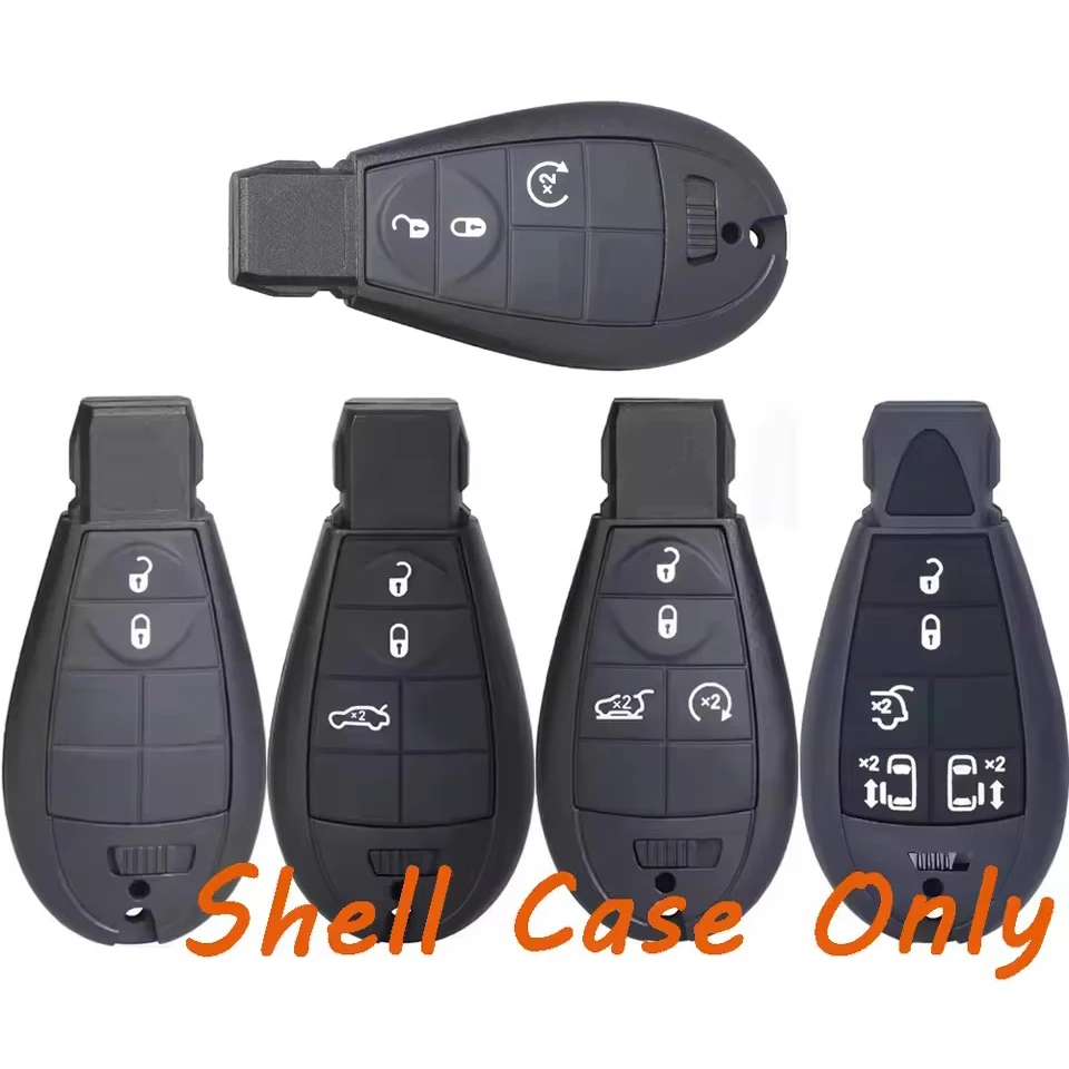 DIYKEY Chiave A Distanza Borsette Caso Fob per Chrysler Grand Voyager RT per Jeep Commander Cherokee Sport KL per Dodge Durango Magnum