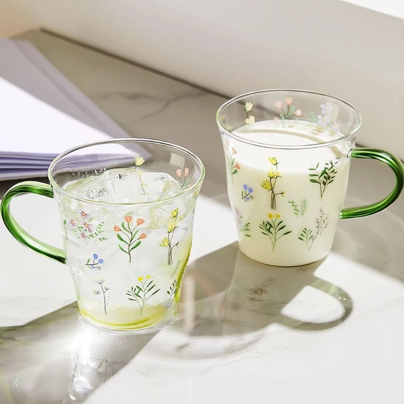 

LTT glass high temperature resistant juice teacup home office coffee cup with water cup