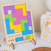 Creative IQ Educational Brainteasers Tangram Wooden Calendar Puzzles Children Puzzle Toys Jigsaw Kits Intelligence Jigsaw Games